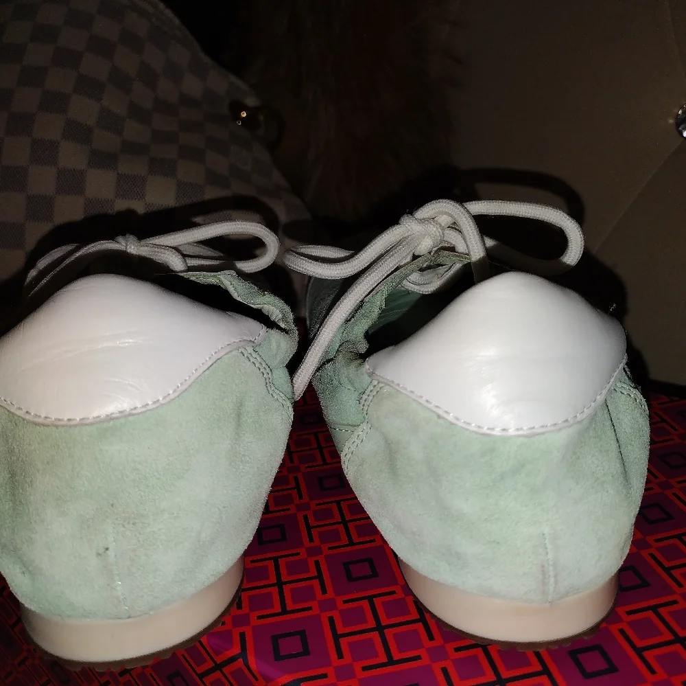 Tory Burch💥 Mint Chip Tiffany Green TT LOGO Womrnd Shoes Sneakers - Sz 9